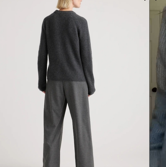 Quince Mongolian 100% Cashmere Crewneck Fisherman Sweater In Charcoal - Picture 14 of 14